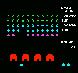 Space Invaders (NES) screenshot: The Beginning