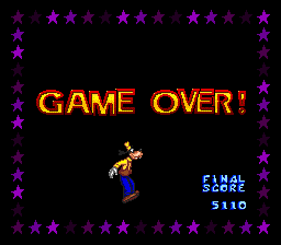 Goofy's Hysterical History Tour (Genesis) screenshot: Game over