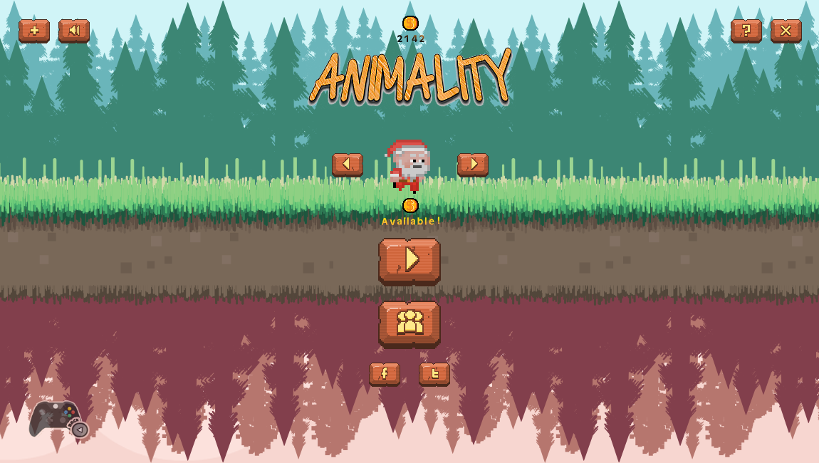 Animality (Windows) screenshot: A 'seasonal' character is available, as well: Santa Claus.