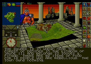 PowerMonger (Genesis) screenshot: Getting information on a rival territory