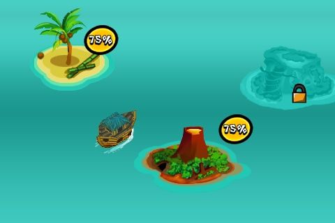 Bridge Odyssey (iPhone) screenshot: Choose your next island.