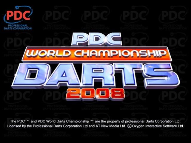 PDC World Championship Darts 2008 (Windows) screenshot: Title Screen.
