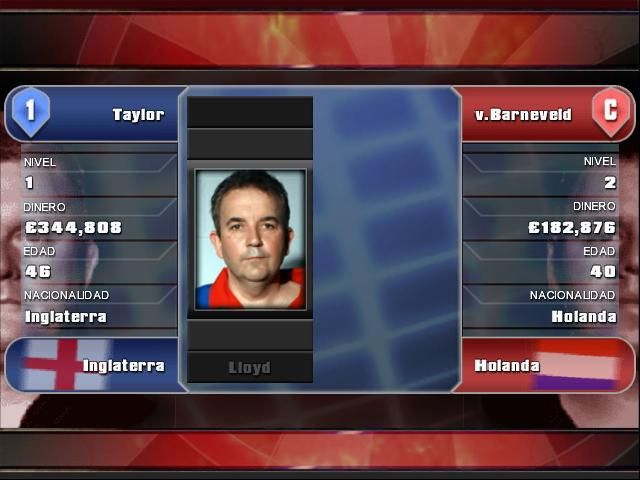 PDC World Championship Darts 2008 (Windows) screenshot: Choosing the Players.