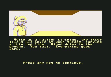 Escape (Commodore 64) screenshot: We weren't so lucky this time.