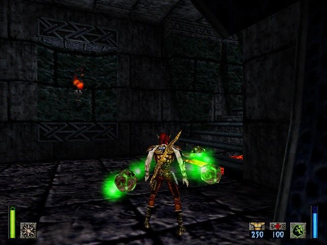 Heretic II (Amiga) screenshot: The meteor swarm defensive spell