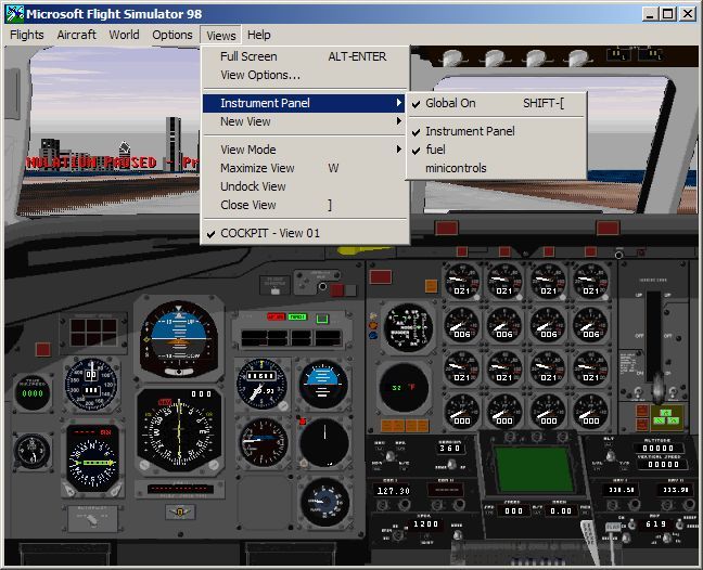VIP Classic Airliners (Windows) screenshot: The Douglas DC-8-63 cockpit