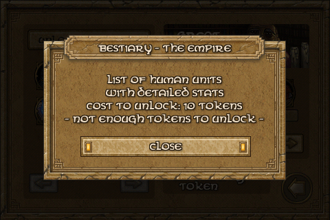 Defender Chronicles: Legend of The Desert King (iPhone) screenshot: An item of the Great Library: additional information for sale