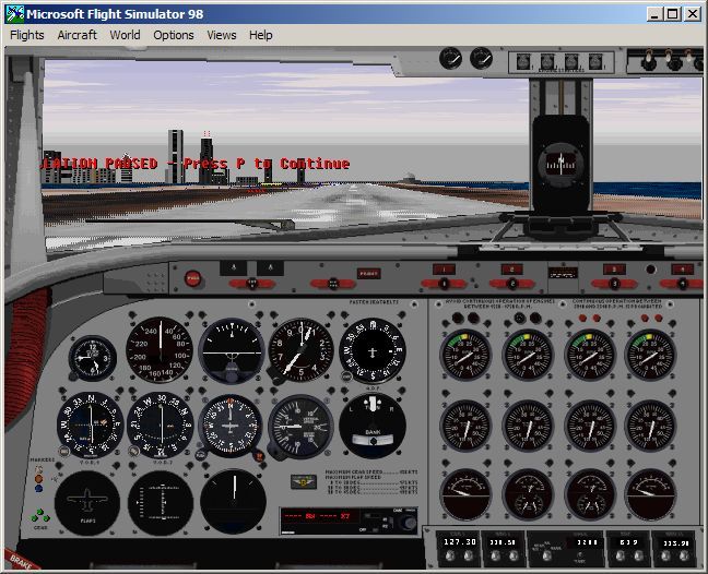 VIP Classic Airliners (Windows) screenshot: The C54 "Spirit of Freedom" cockpit
