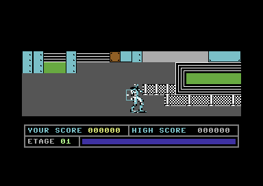 Bob Morane: Science Fiction 1 (Commodore 64) screenshot: Shoot him.