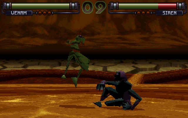 FX Fighter (DOS) screenshot: Venam seems to be ready to show his next fatal move