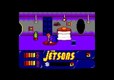 Jetsons: The Computer Game (Amstrad CPC) screenshot: In later levels, you play as Jane...