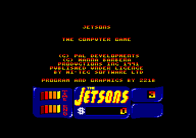 Jetsons: The Computer Game (Amstrad CPC) screenshot: Title screen