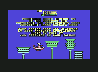 Jetsons: The Computer Game (Commodore 64) screenshot: Title Screen