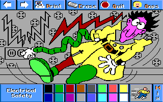 Electric Crayon 3.0: Inspector Gadget: Safety Patrol (DOS) screenshot: Electrical safety