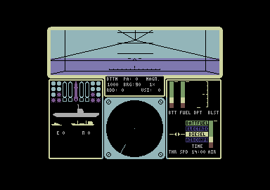 Ocean Conqueror (Commodore 64) screenshot: Starting out at the dock
