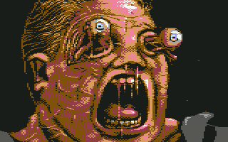 Total Recall (Commodore 64) screenshot: Horrifying face