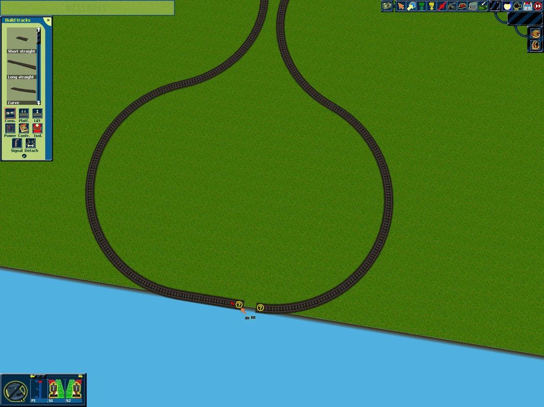 Create Your Own Model Railway (Windows) screenshot: This is a neat feature There's a gap in the track and no track section is the right size to fill it However there's a CONNECT option which will fill the gap automatically