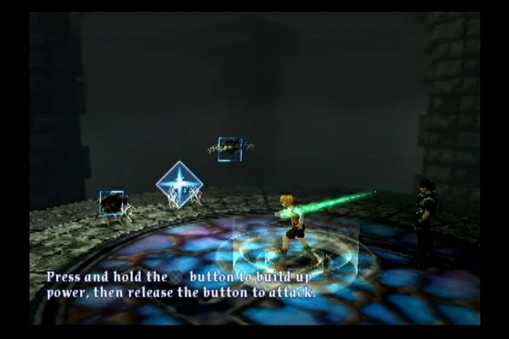 Orphen: Scion of Sorcery (PlayStation 2) screenshot: Training with a magic sword.