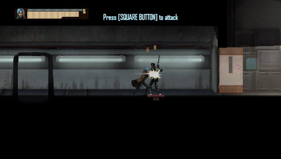Dex (PS Vita) screenshot: First fight