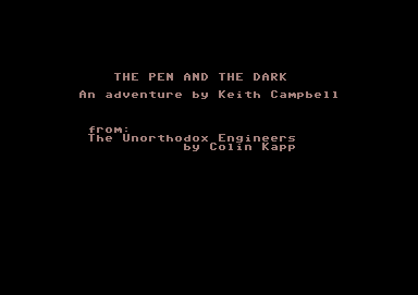 The Unorthodox Engineers: The Pen and the Dark (Commodore 64) screenshot: Title screen and credits