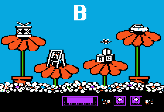 Alphabet Fun! (Apple II) screenshot: Finding the B for Block