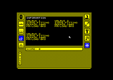 Carrier Command (Amstrad CPC) screenshot: Information
