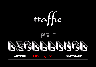 Traffic (Amstrad CPC) screenshot: Loading screen (French version)