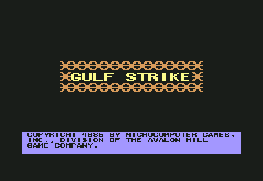 Gulf Strike (Commodore 64) screenshot: Game title and copyright