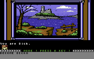 The Famous Five: Five on a Treasure Island (Commodore 64) screenshot: Becoming one of the characters