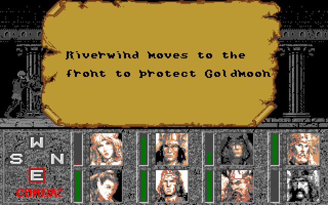 Heroes of the Lance (PC-98) screenshot: Dramatic situation? Or random message? You decide