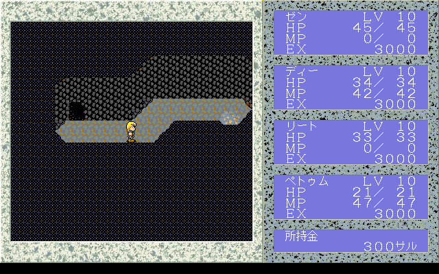 Disc Saga: Nagisa no Baka Taishō (PC-98) screenshot: Mysterious cave