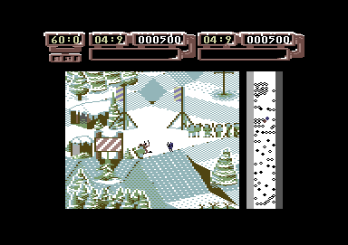 Professional Ski Simulator (Commodore 64) screenshot: Wipeout