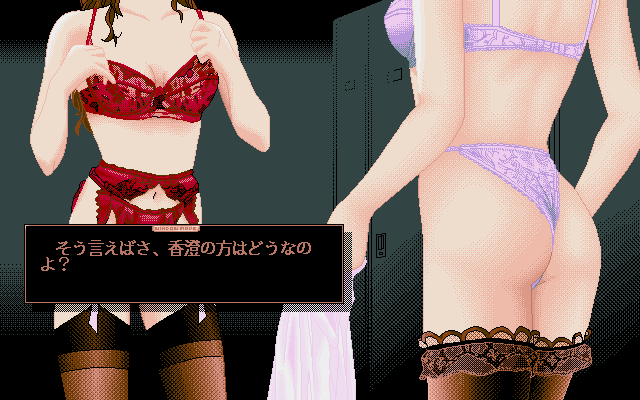 Feti (PC-98) screenshot: Demonstrating lingerie