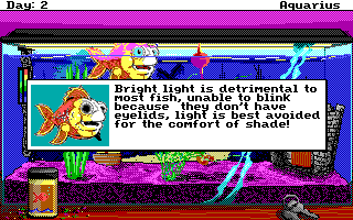 Aquarius: An Aquatic Experience (DOS) screenshot: Blinded by the bright lights.