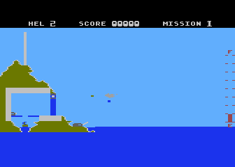 Blue Thunder (Atari 8-bit) screenshot: [Airwolf] They shot me.