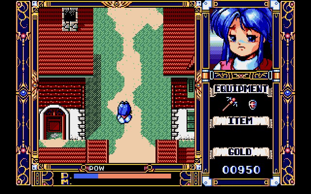 Fray in Magical Adventure (PC-98) screenshot: This looks like a nice town...