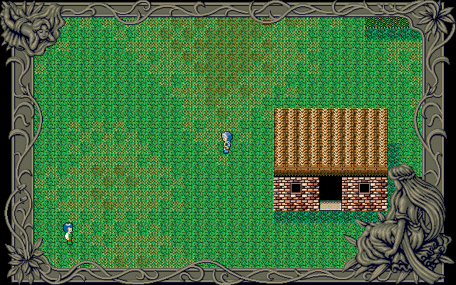 Free Will: Knight of Argent (PC-98) screenshot: Visiting a small village