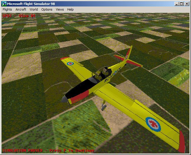 VIP Classic Wings 98: Volume One (Windows) screenshot: The DeHavilland DCH-1 Chipmunk im Royal canadian Air Force livery