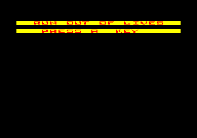 Soul of a Robot (Amstrad CPC) screenshot: I lost all my lives