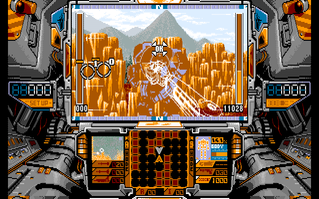 Elm Knight (PC-98) screenshot: Punching an enemy robot