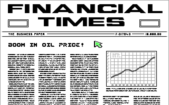 Black Gold (DOS) screenshot: today's newspapers