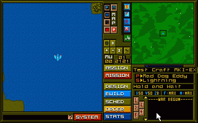 When Two Worlds War (DOS) screenshot: Main Game Screen