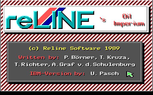 Black Gold (DOS) screenshot: credits