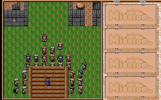 Mission (PC-98) screenshot: Religious gathering