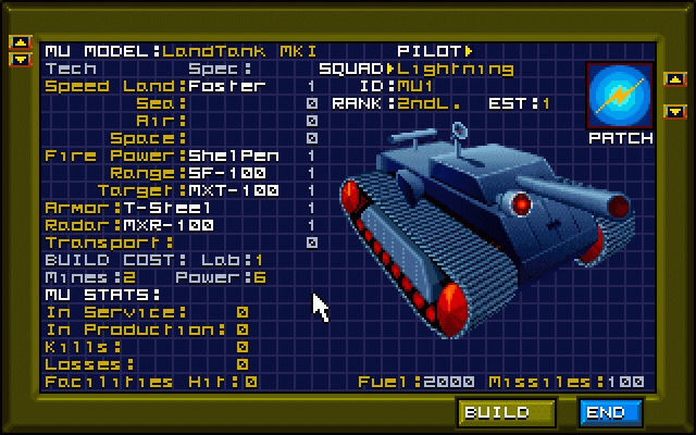 When Two Worlds War (DOS) screenshot: Unit Info