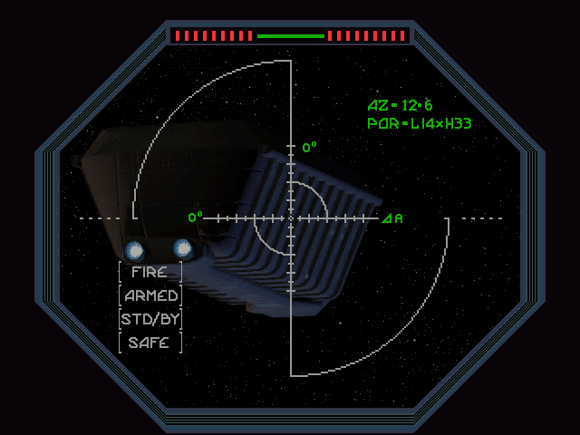 The Orion Conspiracy (DOS) screenshot: Aiming the escape pod...