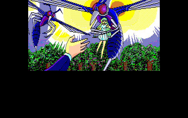 Ray Gun (PC-98) screenshot: Miria is kidnapped!