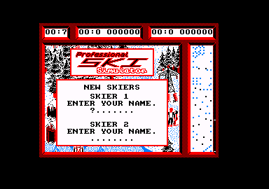 Professional Ski Simulator (Amstrad CPC) screenshot: Enter your names, players.