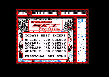 Professional Ski Simulator (Amstrad CPC) screenshot: Title screen