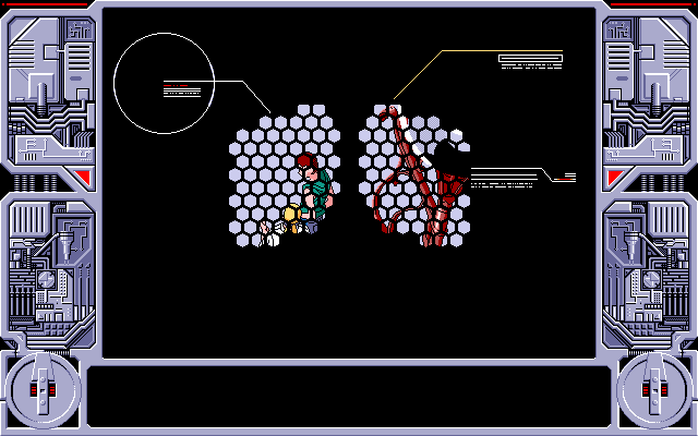 Viper V12 (PC-98) screenshot: One of the few interactive moments: move the mouse or arrow keys to find your target